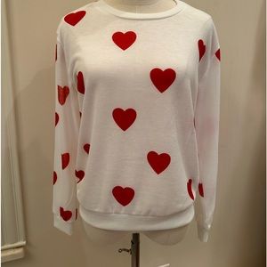 Jordann red hearts pullover sweater
